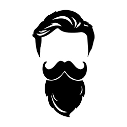 silhueta de um cabelo cortado e barba feita